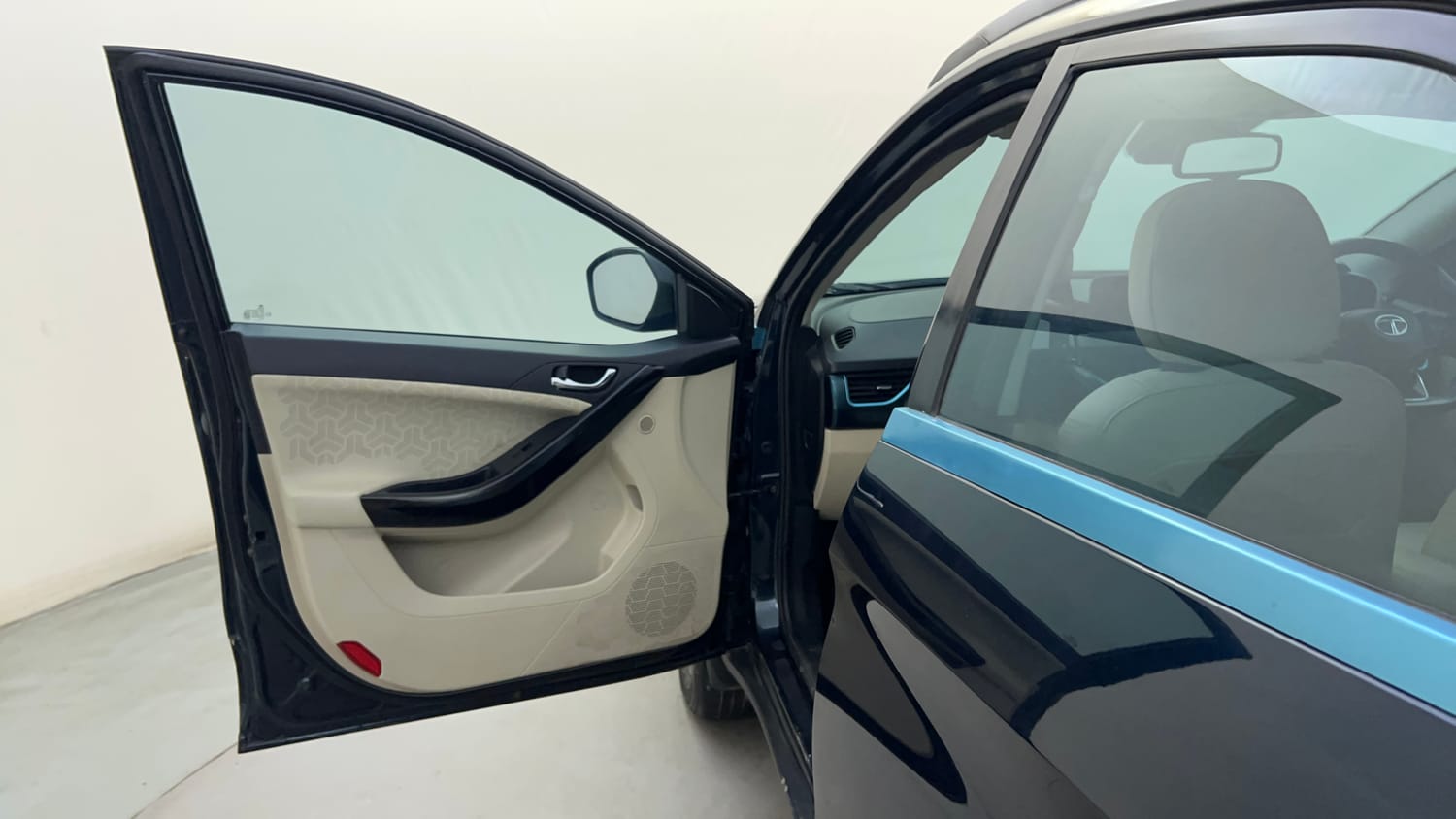 Used 2023 Tata Nexon EV XZ Plus LUX Electric Automatic interior LEFT FRONT DOOR OPEN VIEW