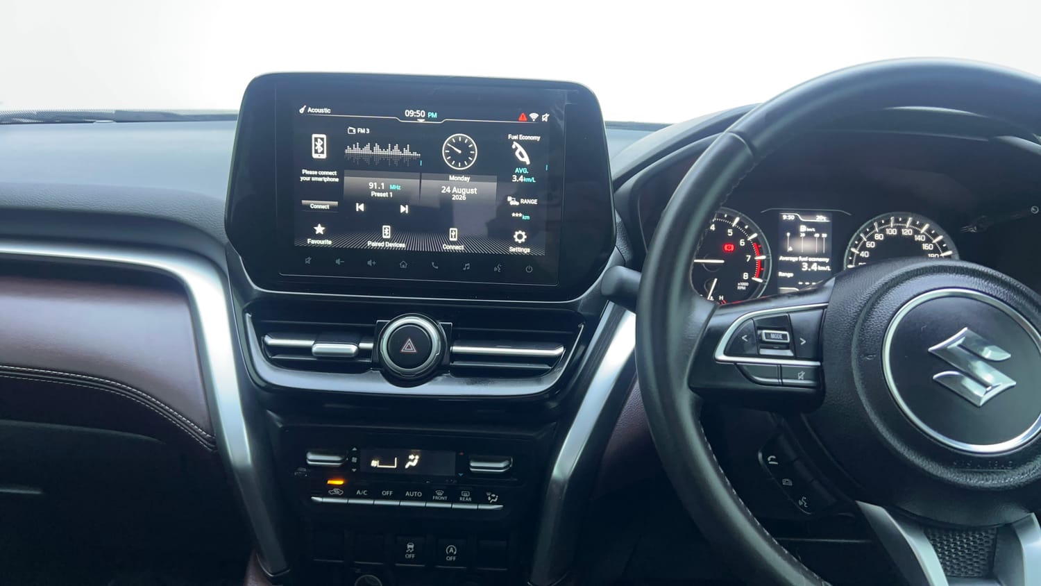 Used 2023 Maruti Suzuki Grand Vitara Alpha Smart Hybrid Petrol Manual interior MUSIC SYSTEM & AC CONTROL VIEW