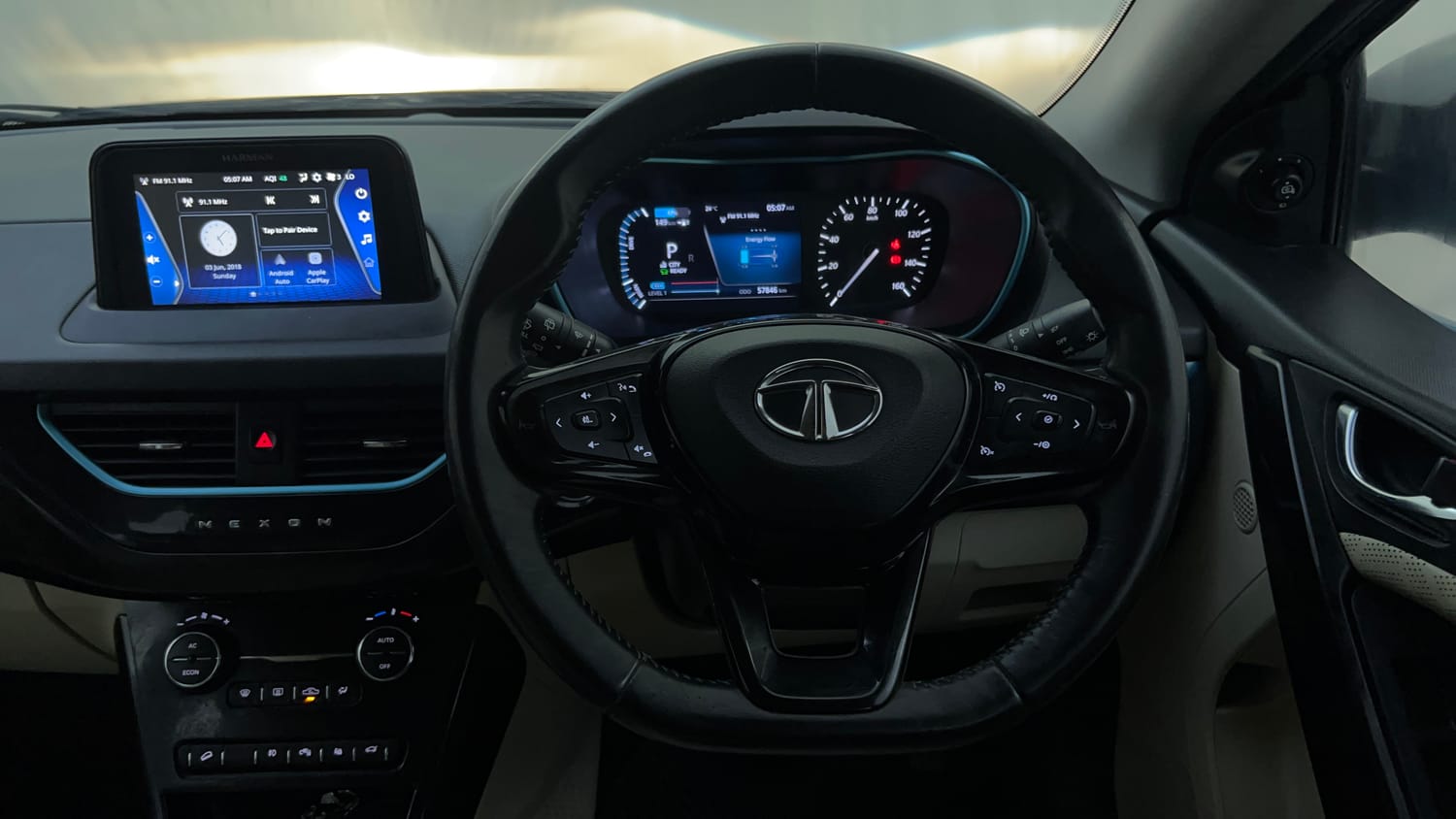 Used 2023 Tata Nexon EV XZ Plus LUX Electric Automatic interior STEERING VIEW