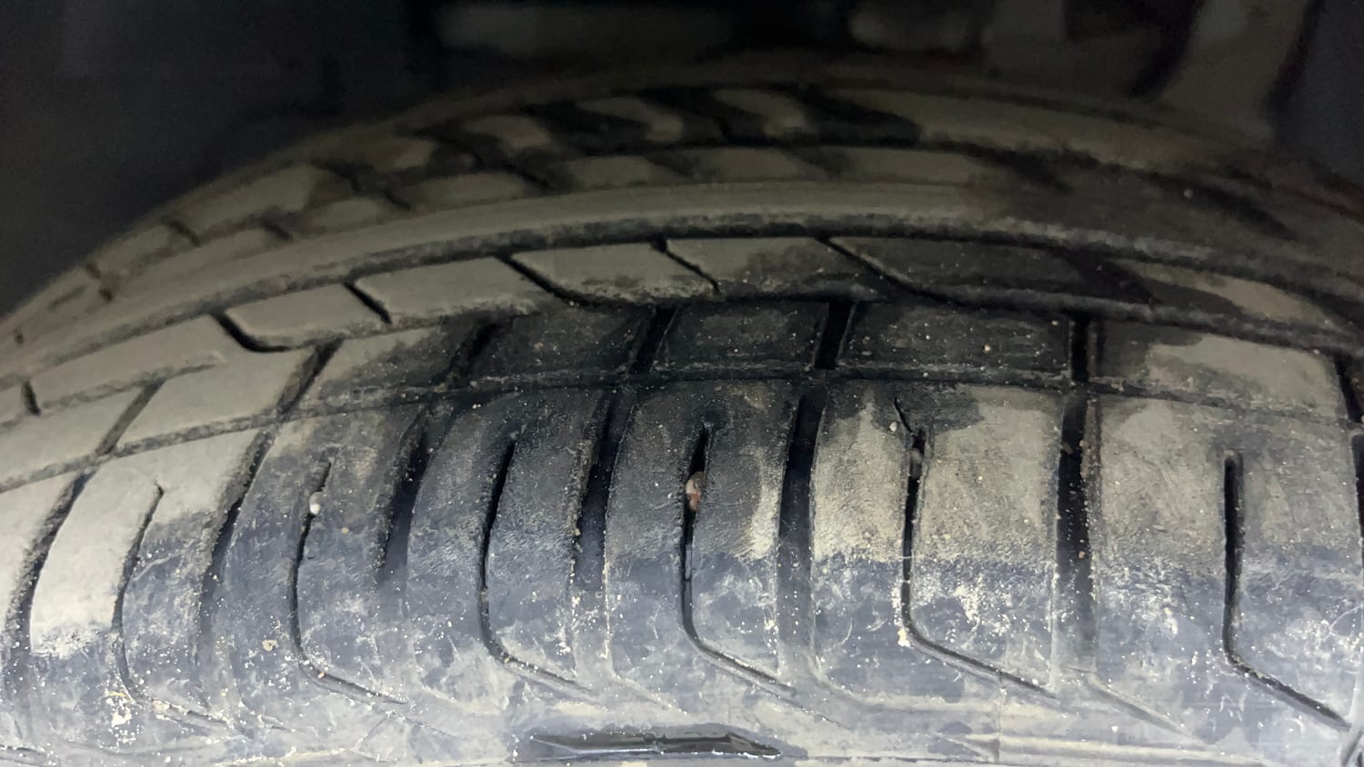 Used 2026 Tata Nexon Creative Plus (PS) 1.5 Diesel 6AMT Dual Tone Diesel Automatic tyres LEFT FRONT TYRE TREAD VIEW