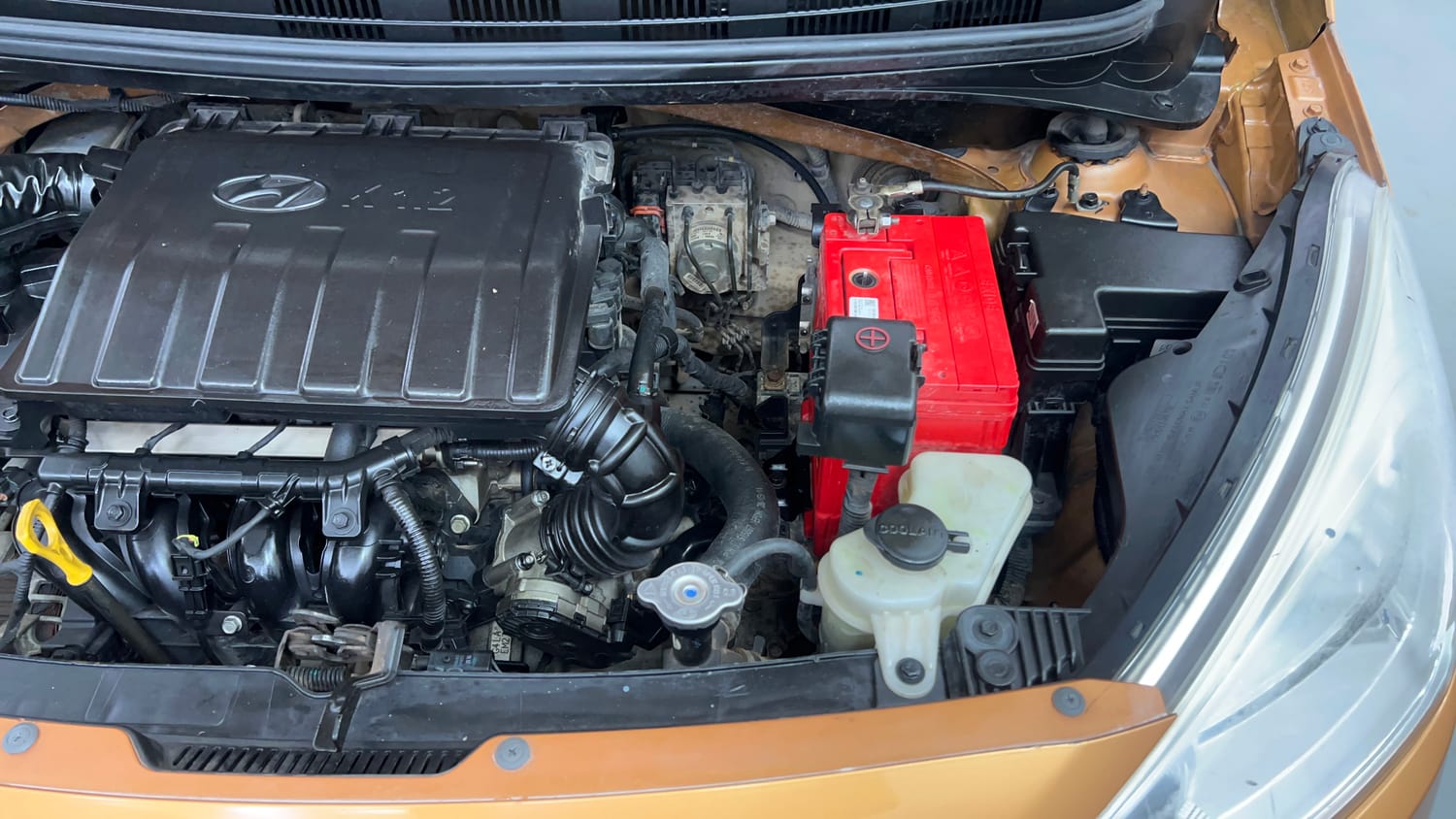 Used 2014 Hyundai Grand i10 Asta 1.2 Kappa VTVT (O) Petrol Manual engine ENGINE LEFT SIDE VIEW