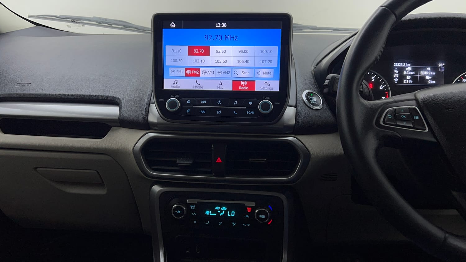 Used 2019 Ford EcoSport Titanium 1.5L Ti-VCT Petrol Manual interior MUSIC SYSTEM & AC CONTROL VIEW