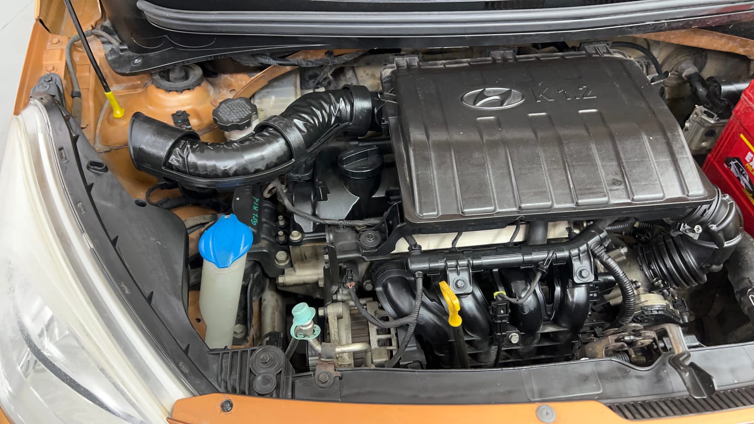 Used 2014 Hyundai Grand i10 Asta 1.2 Kappa VTVT (O) Petrol Manual engine ENGINE RIGHT SIDE VIEW