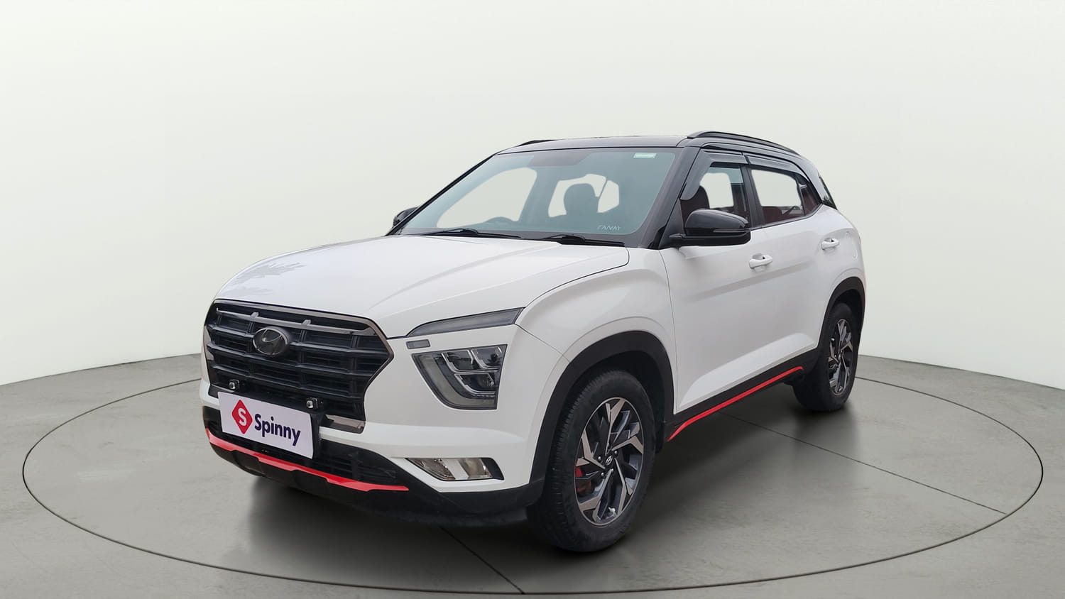 Used 2022 Hyundai Creta SX (O) 1.4 Turbo 7 DCT Dual Tone Petrol Automatic exterior LEFT FRONT CORNER VIEW