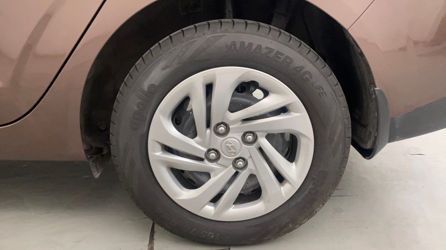Used 2021 Hyundai Aura S 1.2 Petrol Petrol Manual tyres LEFT REAR TYRE RIM VIEW