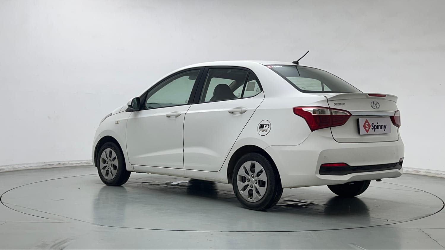 Used 2019 Hyundai Xcent S Petrol+cng(outside fitted) Cng Manual exterior LEFT REAR CORNER VIEW