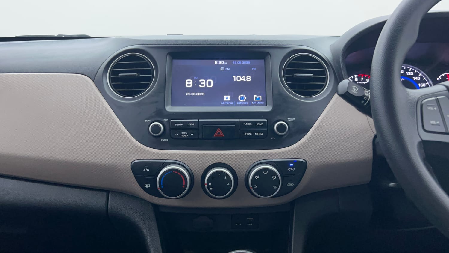 Used 2018 Hyundai Grand i10 Sportz 1.2 Kappa VTVT Petrol Manual interior MUSIC SYSTEM & AC CONTROL VIEW