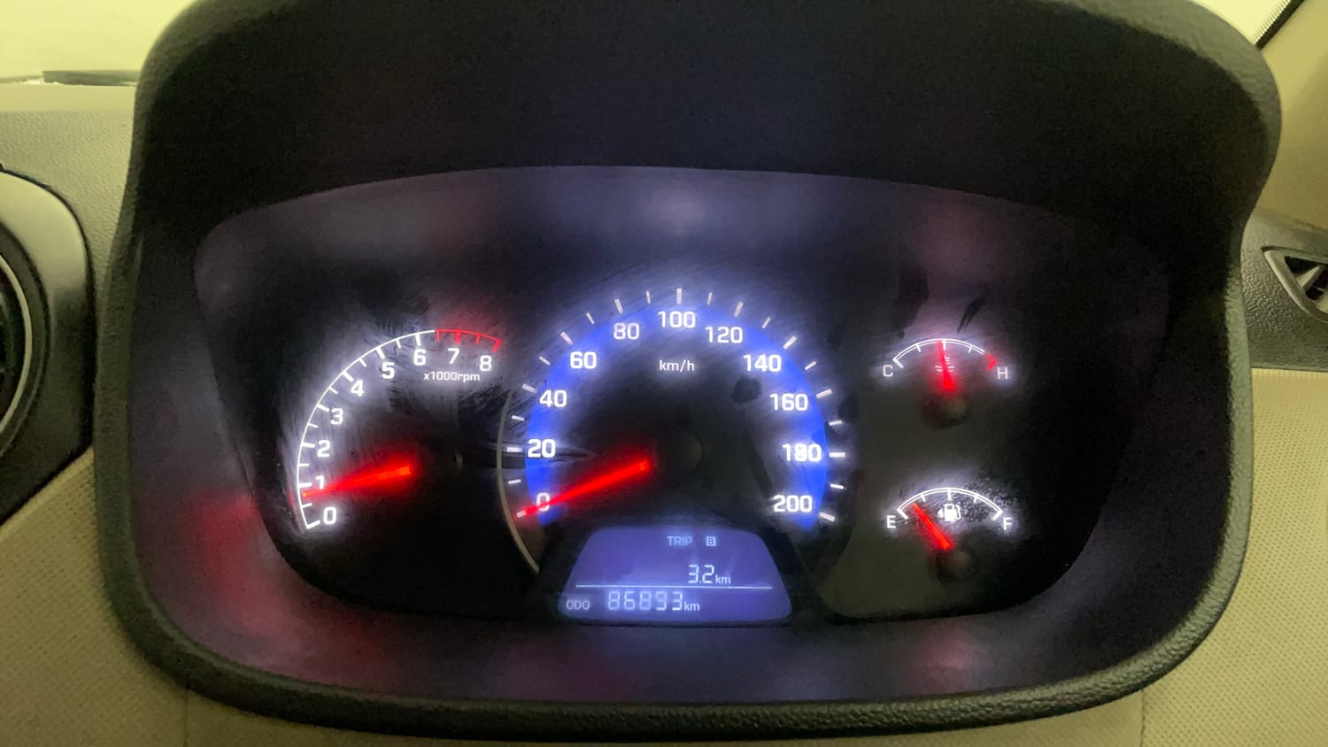 Used 2014 Hyundai Xcent S 1.2 (O) Petrol Manual interior CLUSTERMETER VIEW