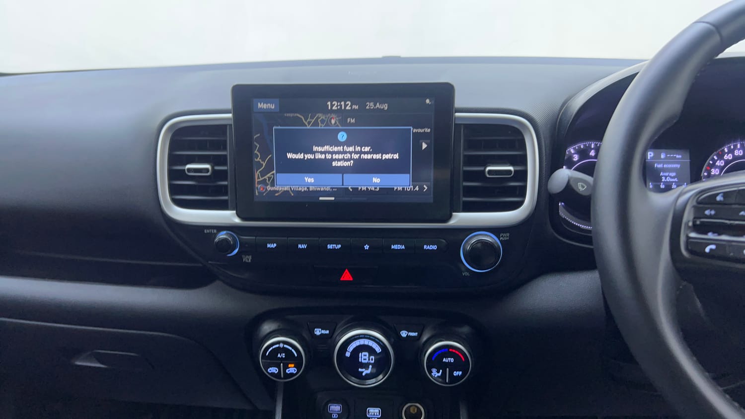 Used 2019 Hyundai Venue SX Plus 1.0 Turbo DCT Petrol Automatic interior MUSIC SYSTEM & AC CONTROL VIEW