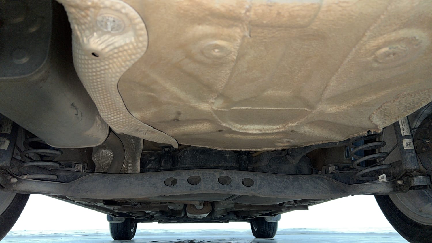 Used 2022 Skoda Slavia Ambition 1.0L TSI AT Petrol Automatic extra REAR UNDERBODY VIEW (TAKEN FROM REAR)