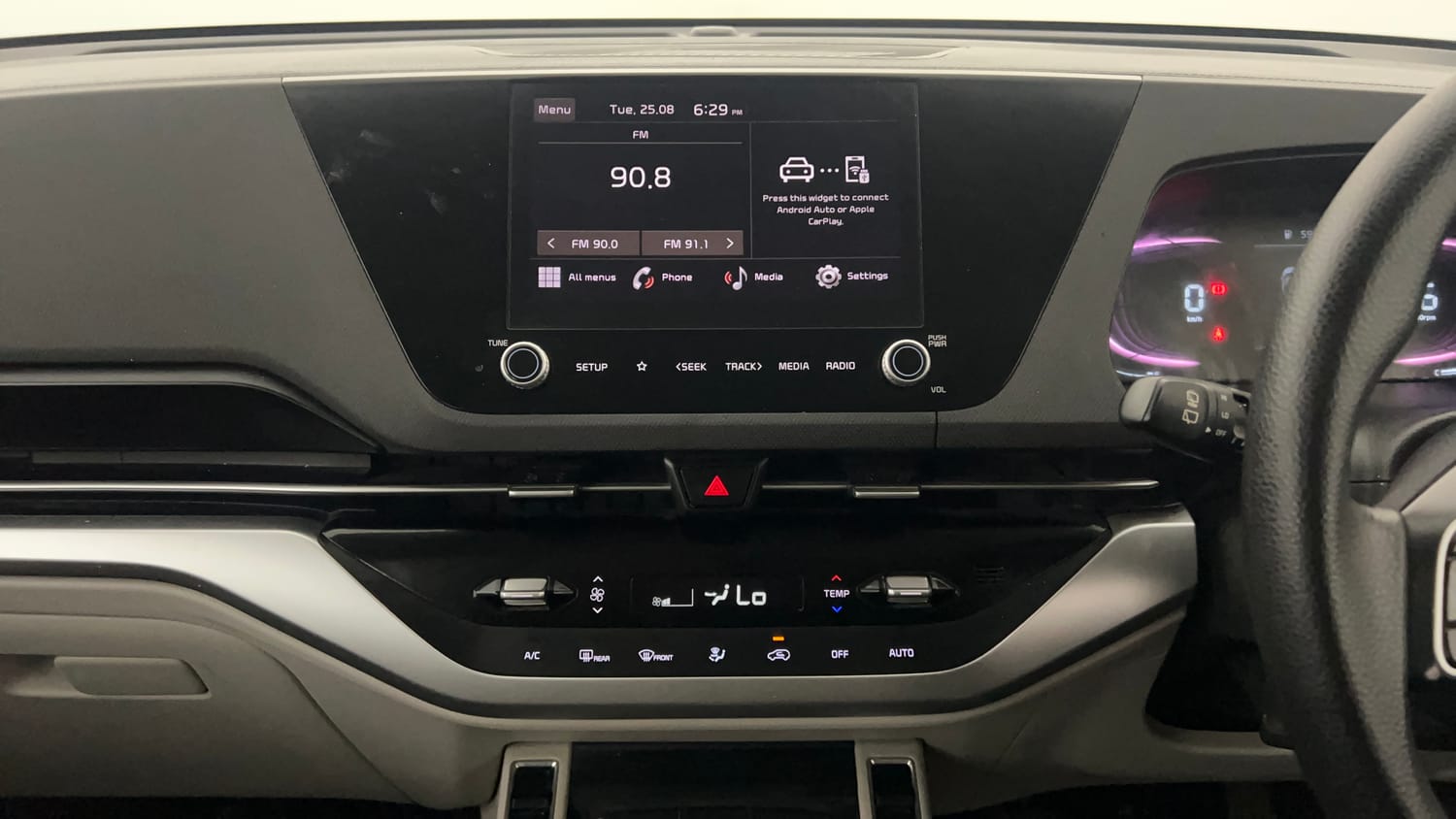Used 2022 Kia Carens Prestige Plus 1.4 Petrol MT 7 STR Petrol Manual interior MUSIC SYSTEM & AC CONTROL VIEW