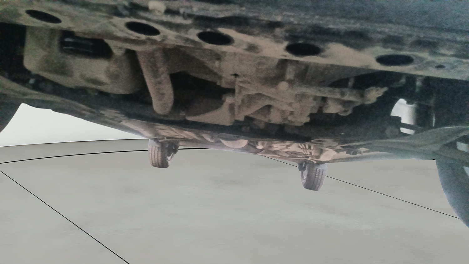 Used 2023 Maruti Suzuki Wagon R ZXI Plus 1.2 Petrol Manual extra FRONT LEFT UNDERBODY VIEW