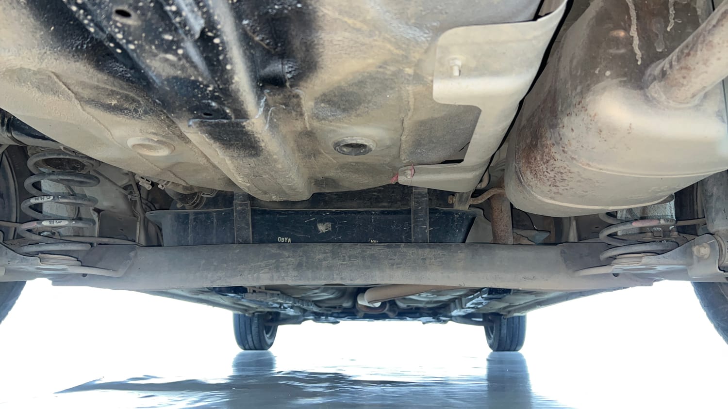 Used 2019 Hyundai Xcent S Petrol+cng(outside fitted) Cng Manual extra REAR UNDERBODY VIEW (TAKEN FROM REAR)