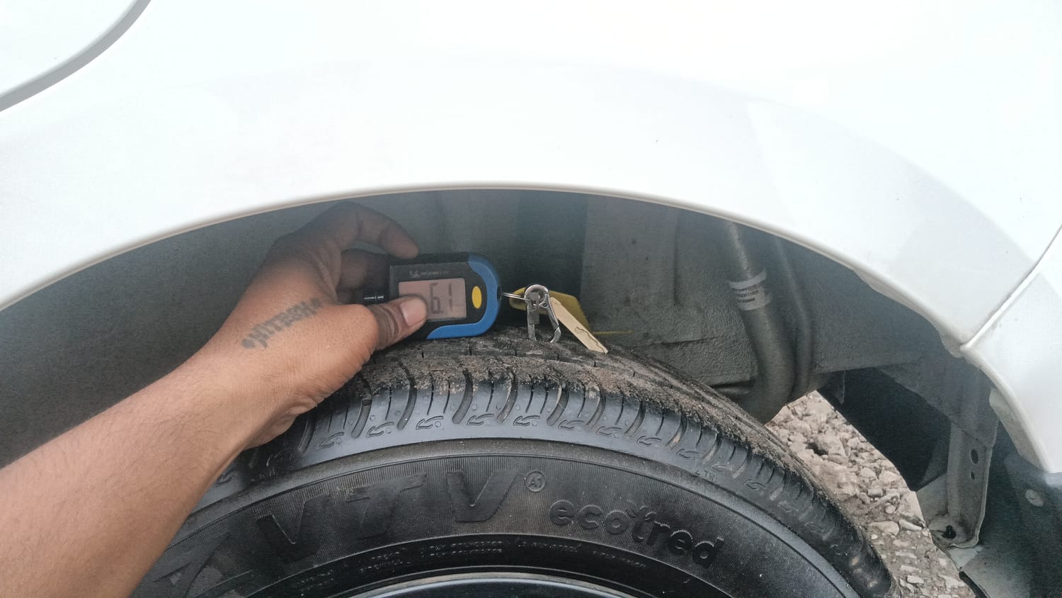 Used 2023 Maruti Suzuki Wagon R ZXI Plus 1.2 Petrol Manual tyres LEFT REAR TYRE TREAD VIEW