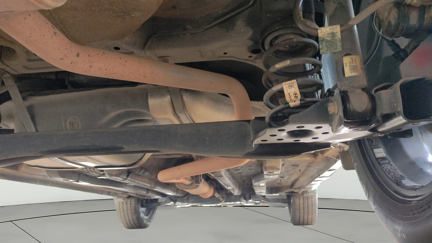 Used 2022 Hyundai Creta SX (O) 1.4 Turbo 7 DCT Dual Tone Petrol Automatic extra REAR RIGHT UNDERBODY VIEW