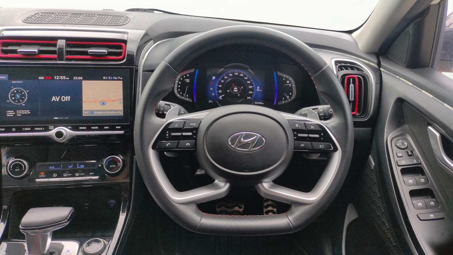 Used 2022 Hyundai Creta SX (O) 1.4 Turbo 7 DCT Dual Tone Petrol Automatic interior STEERING VIEW
