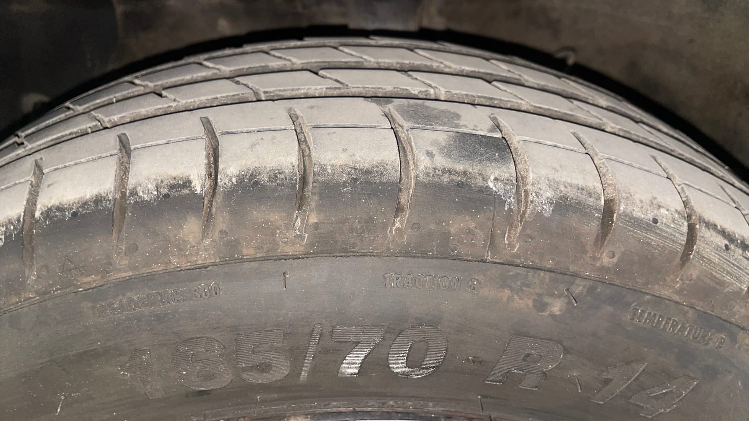 Used 2021 Hyundai Aura S 1.2 Petrol Petrol Manual tyres LEFT FRONT TYRE TREAD VIEW