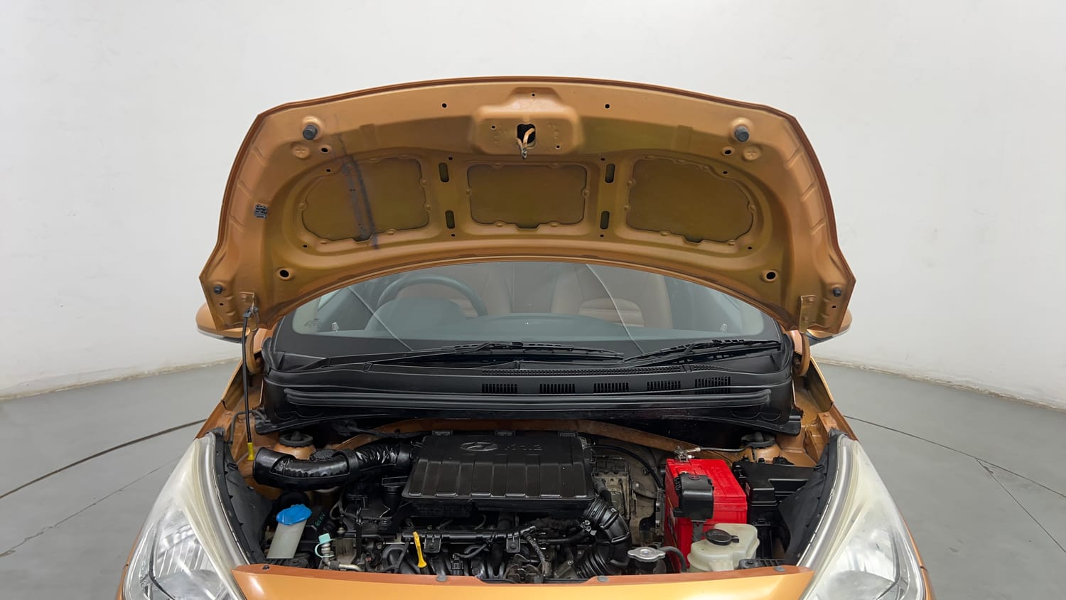 Used 2014 Hyundai Grand i10 Asta 1.2 Kappa VTVT (O) Petrol Manual engine ENGINE & BONNET OPEN FRONT VIEW