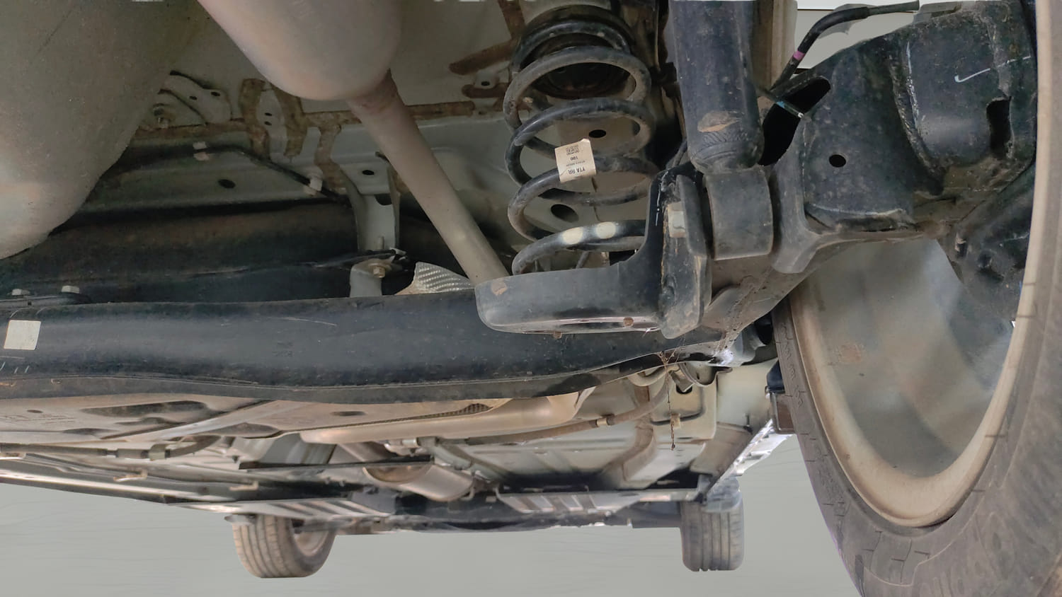 Used 2025 Toyota Glanza V Petrol Manual extra REAR RIGHT UNDERBODY VIEW