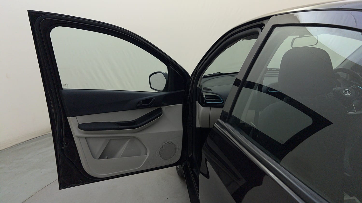 Used 2024 Tata Tiago EV XT Medium Range Electric Automatic interior LEFT FRONT DOOR OPEN VIEW