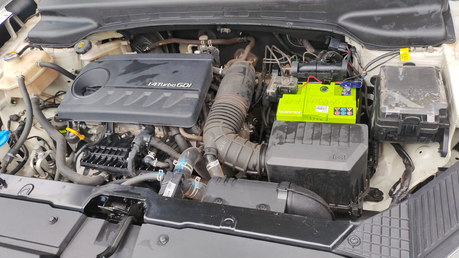 Used 2022 Hyundai Creta SX (O) 1.4 Turbo 7 DCT Dual Tone Petrol Automatic engine ENGINE LEFT SIDE VIEW