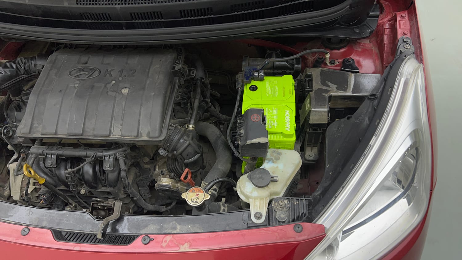Used 2018 Hyundai Grand i10 Sportz (O) AT 1.2 Kappa VTVT Petrol Automatic engine ENGINE LEFT SIDE VIEW