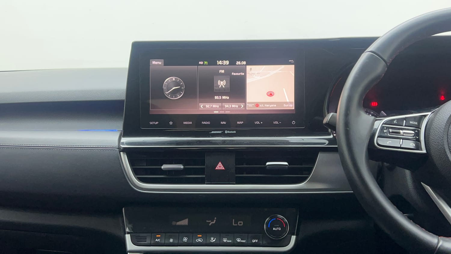 Used 2023 Kia Seltos GTX Plus 1.4 Petrol Manual interior MUSIC SYSTEM & AC CONTROL VIEW