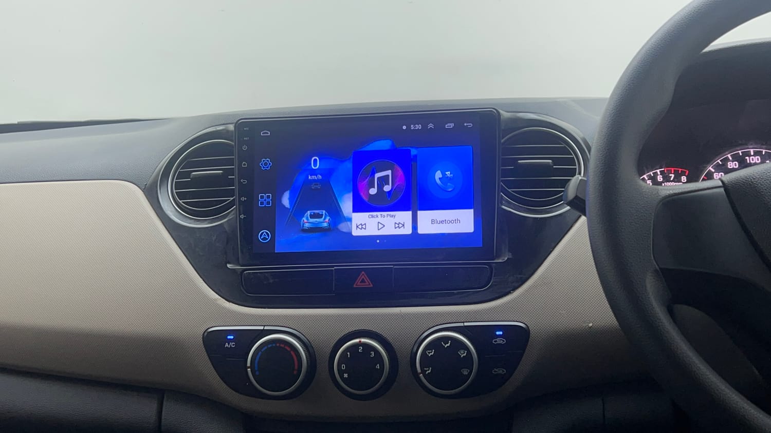 Used 2018 Hyundai Grand i10 Magna 1.2 Kappa VTVT Petrol Manual interior MUSIC SYSTEM & AC CONTROL VIEW