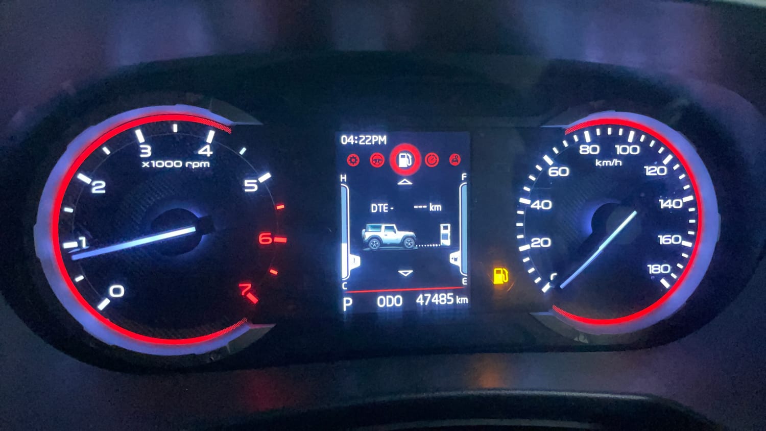 Used 2022 mahindra Thar LX Hard Top Petrol AT 4WD Petrol Automatic interior CLUSTERMETER VIEW