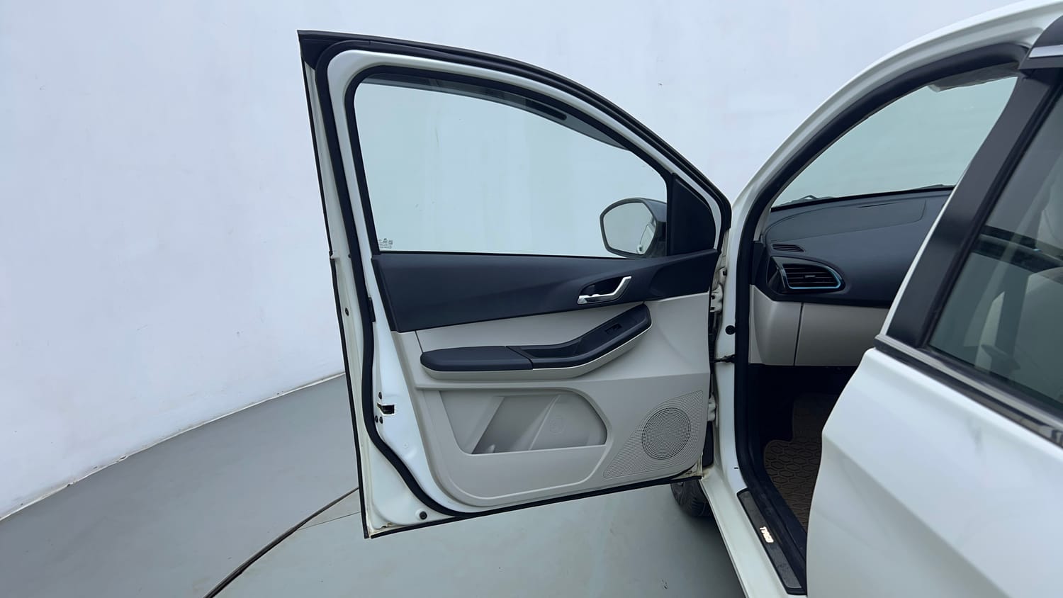 Used 2023 Tata Tiago EV XZ Plus Tech LUX Long Range Electric Automatic interior LEFT FRONT DOOR OPEN VIEW