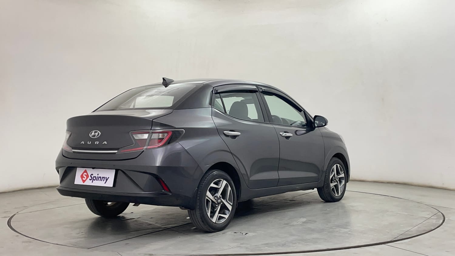 Used 2020 Hyundai Aura SX Plus 1.2 AMT Petrol Petrol Automatic exterior RIGHT REAR CORNER VIEW