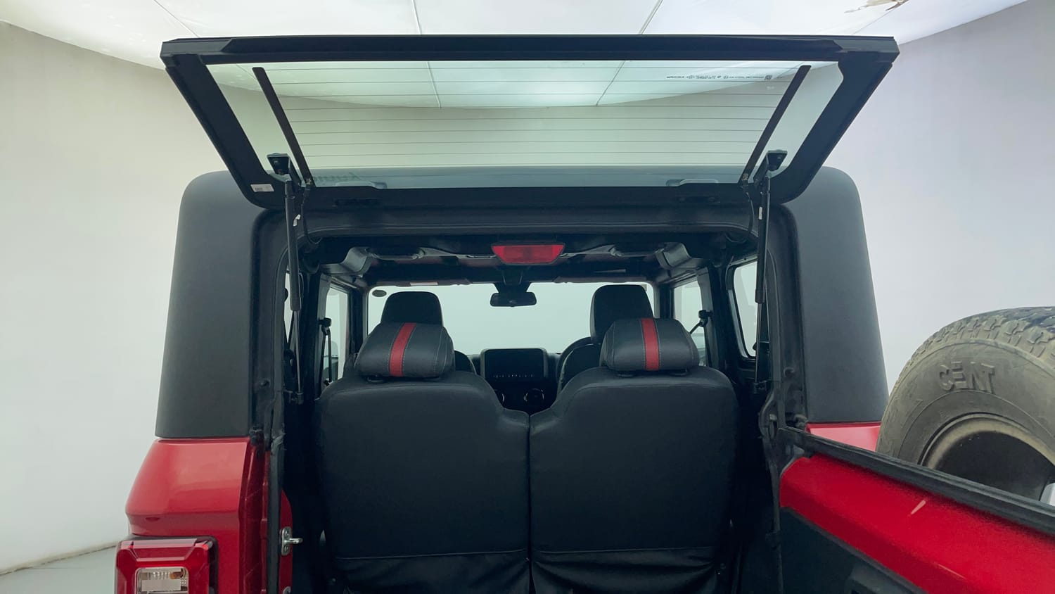 Used 2022 mahindra Thar LX Hard Top Petrol AT 4WD Petrol Automatic interior DICKY DOOR OPEN VIEW