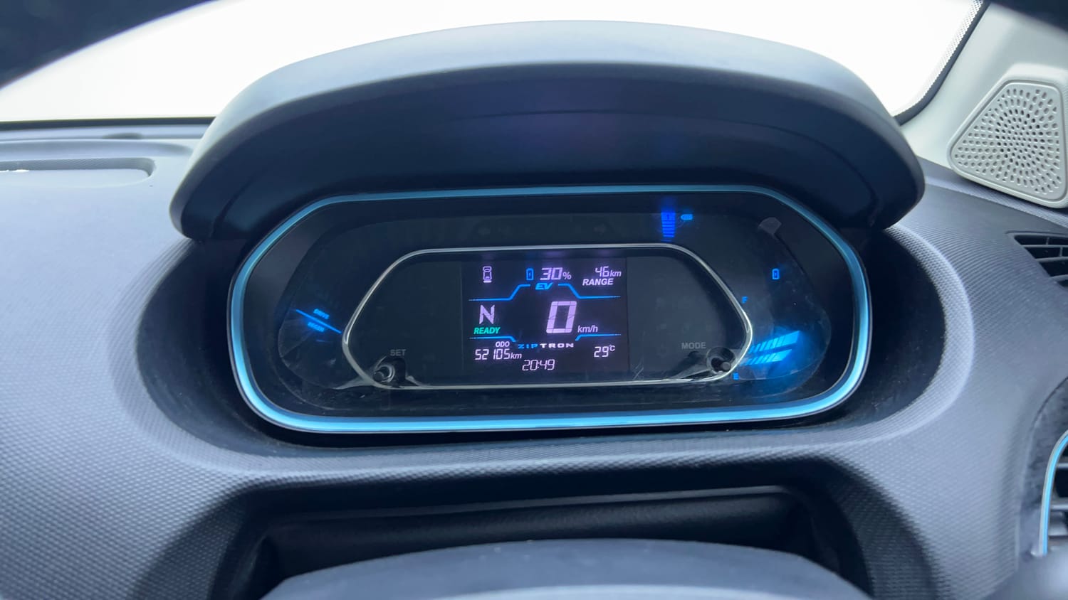 Used 2023 Tata Tiago EV XZ Plus Tech LUX Long Range Electric Automatic interior CLUSTERMETER VIEW