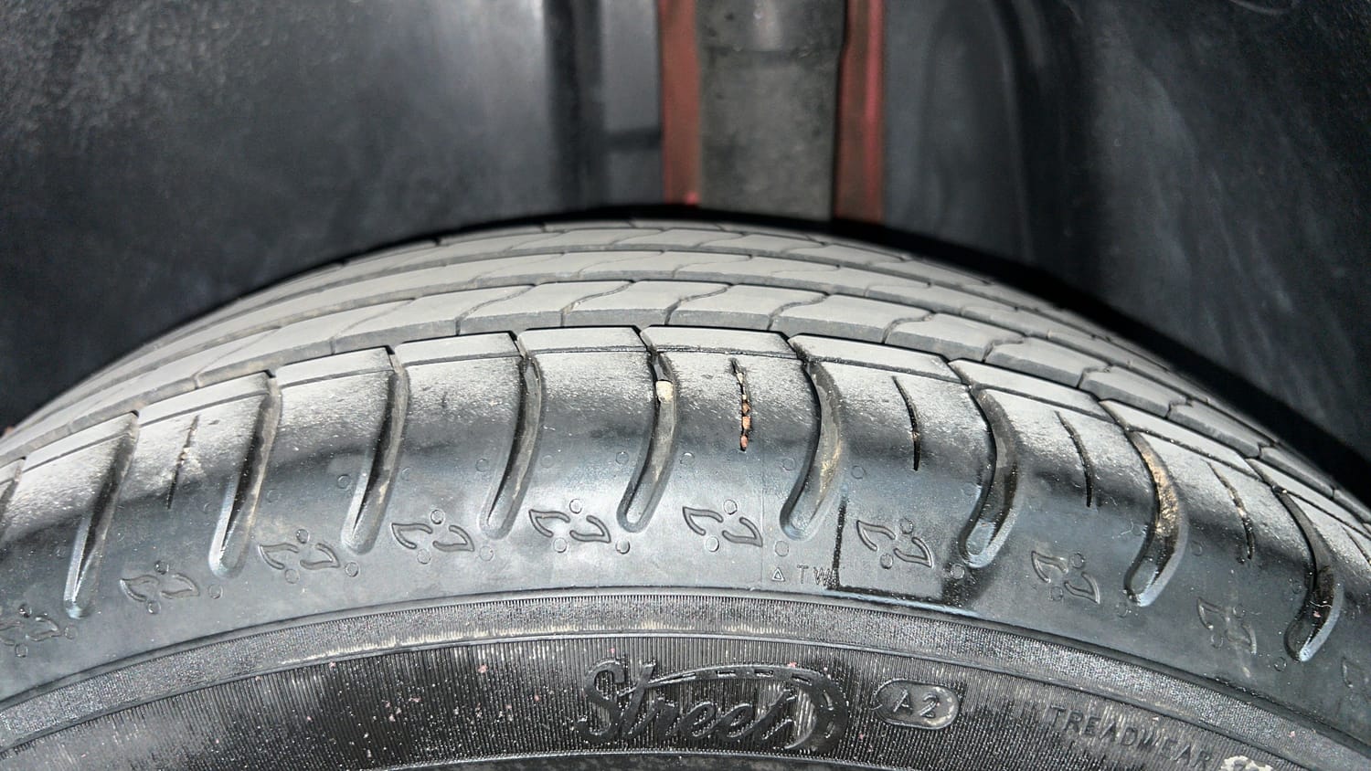 Used 2024 Skoda Kushaq Ambition 1.0L TSI MT Petrol Manual tyres LEFT REAR TYRE TREAD VIEW