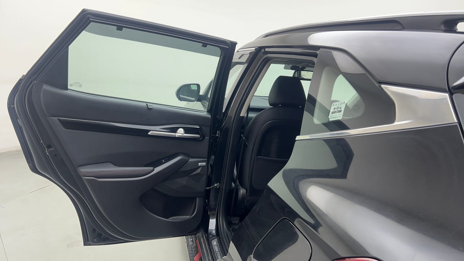 Used 2023 Kia Seltos GTX Plus 1.4 Petrol Manual interior LEFT REAR DOOR OPEN VIEW