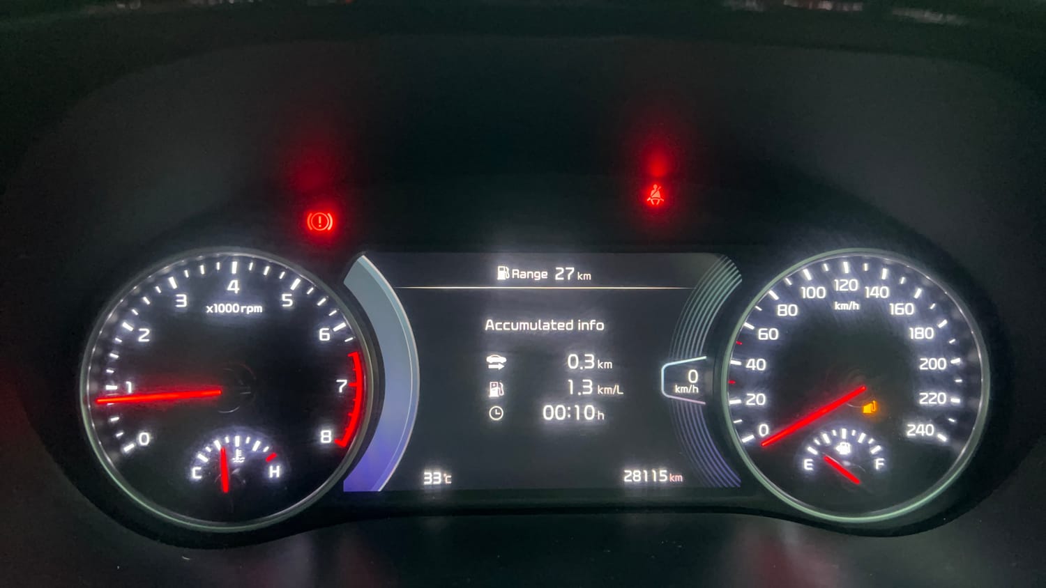 Used 2023 Kia Seltos GTX Plus 1.4 Petrol Manual interior CLUSTERMETER VIEW