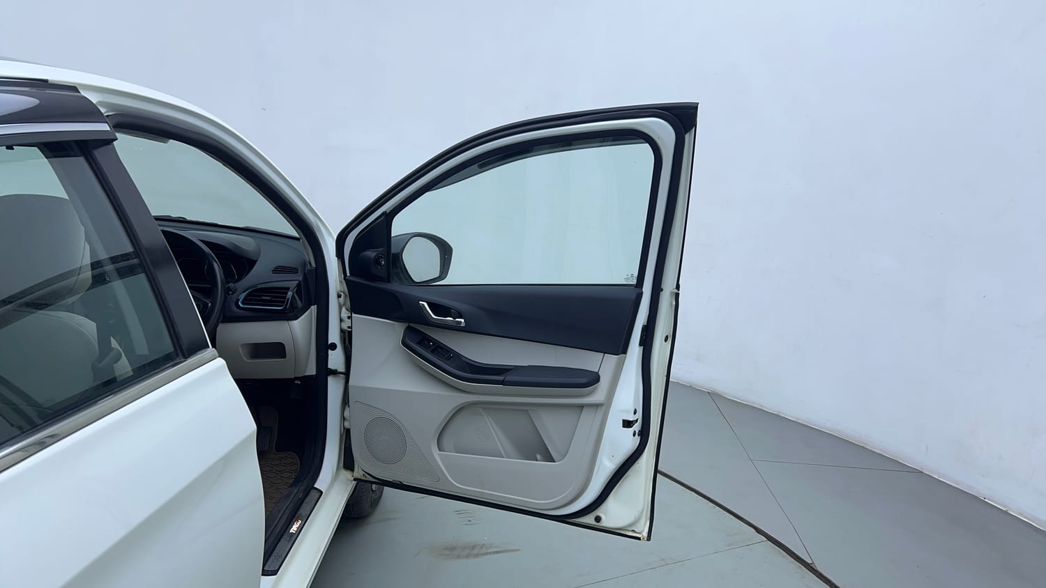Used 2023 Tata Tiago EV XZ Plus Tech LUX Long Range Electric Automatic interior RIGHT FRONT DOOR OPEN VIEW