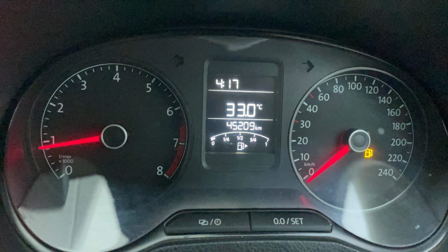 Used 2017 Volkswagen Ameo Trendline 1.2L (P) Petrol Manual interior CLUSTERMETER VIEW