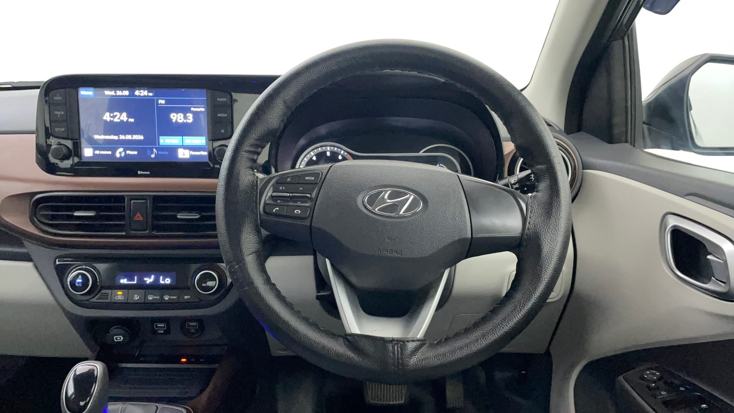 Used 2020 Hyundai Aura SX Plus 1.2 AMT Petrol Petrol Automatic interior STEERING VIEW