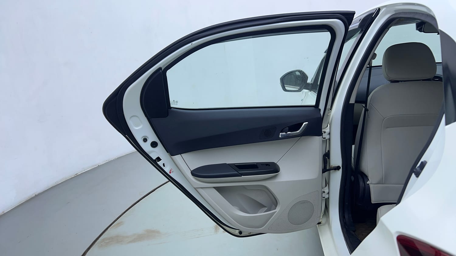Used 2023 Tata Tiago EV XZ Plus Tech LUX Long Range Electric Automatic interior LEFT REAR DOOR OPEN VIEW