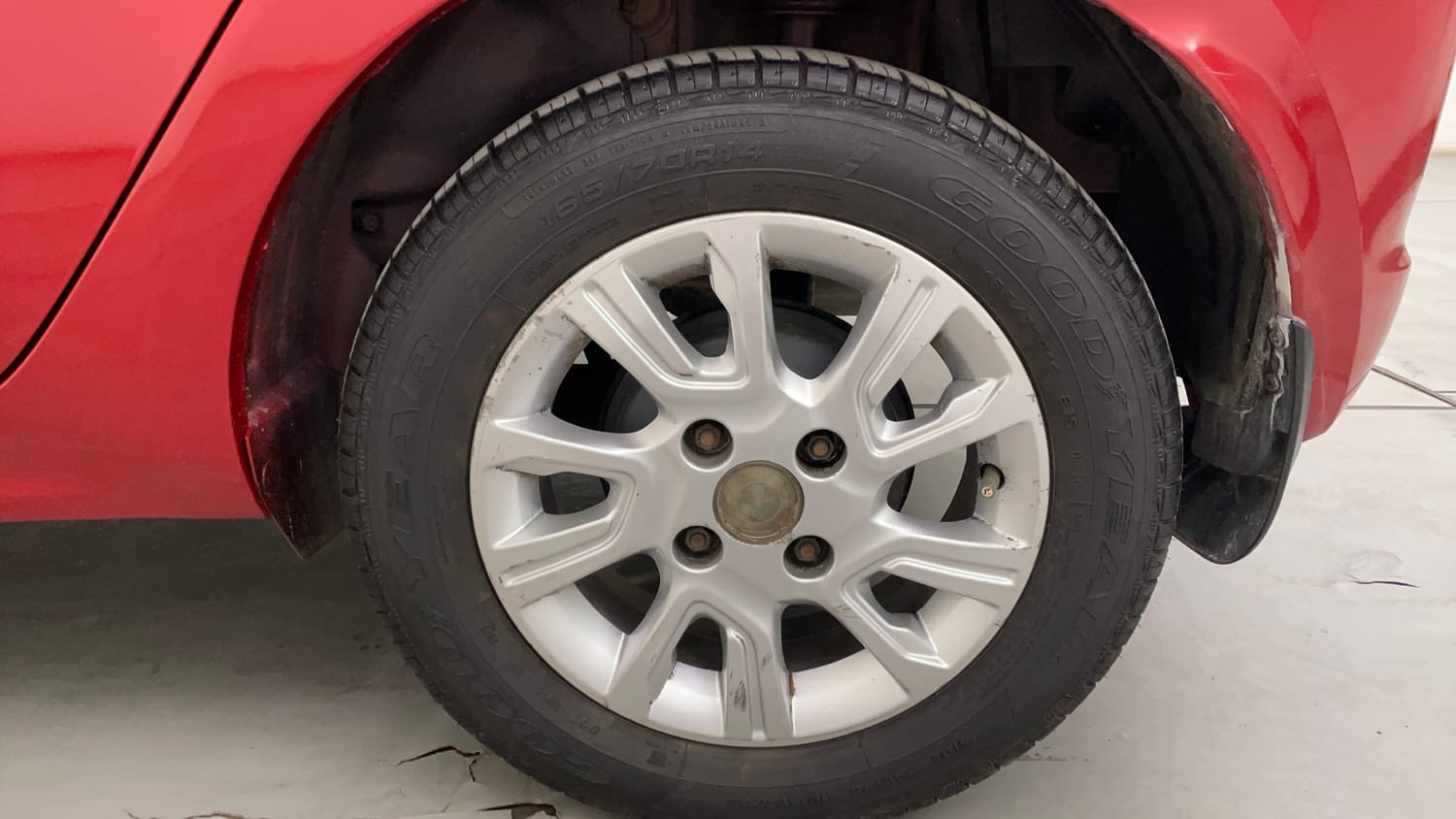 Used 2017 Tata Tiago Revotron XZ Petrol Manual tyres LEFT REAR TYRE RIM VIEW