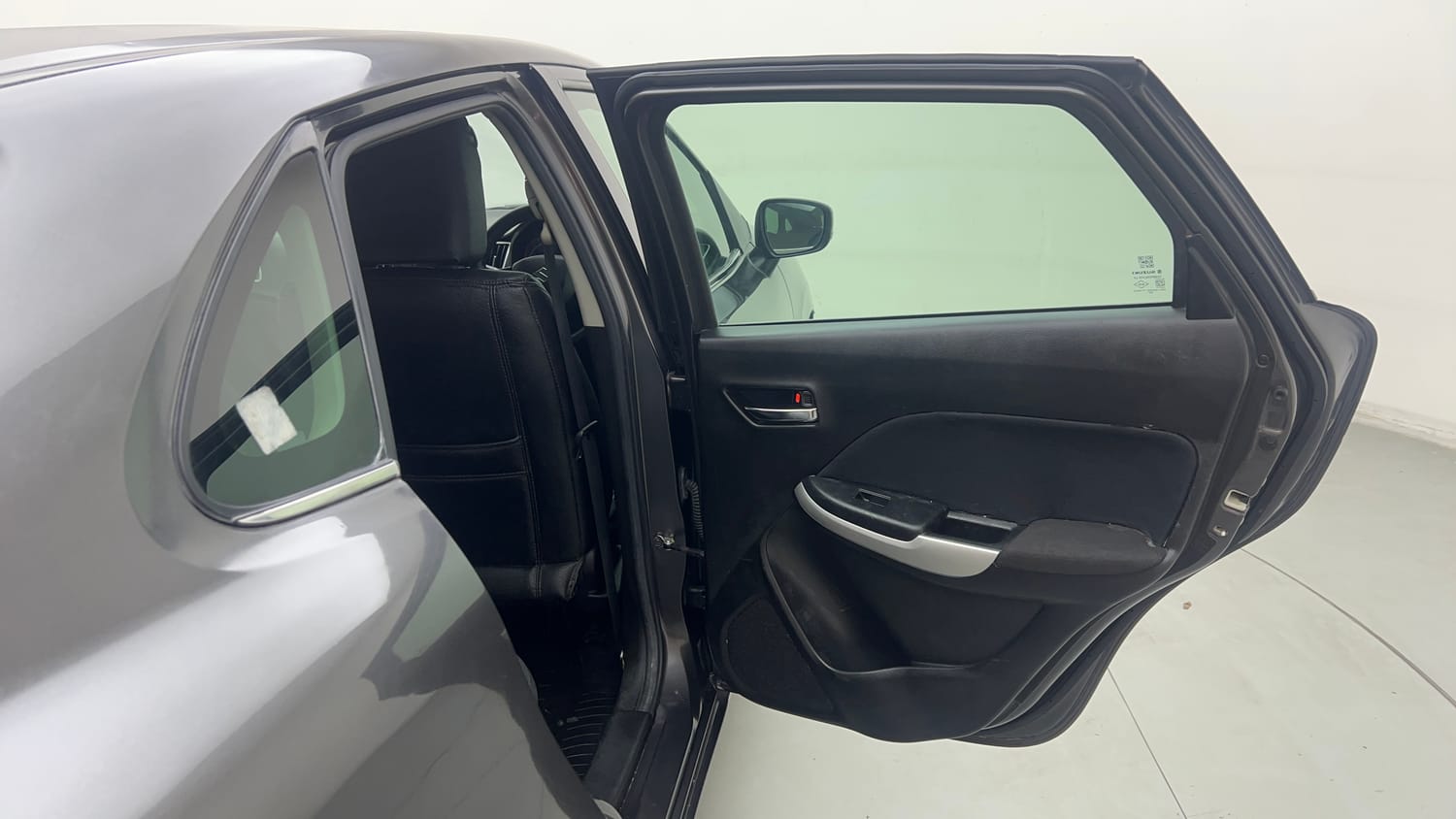 Used 2015 Maruti Suzuki Baleno Zeta 1.2 Petrol Manual interior RIGHT REAR DOOR OPEN VIEW