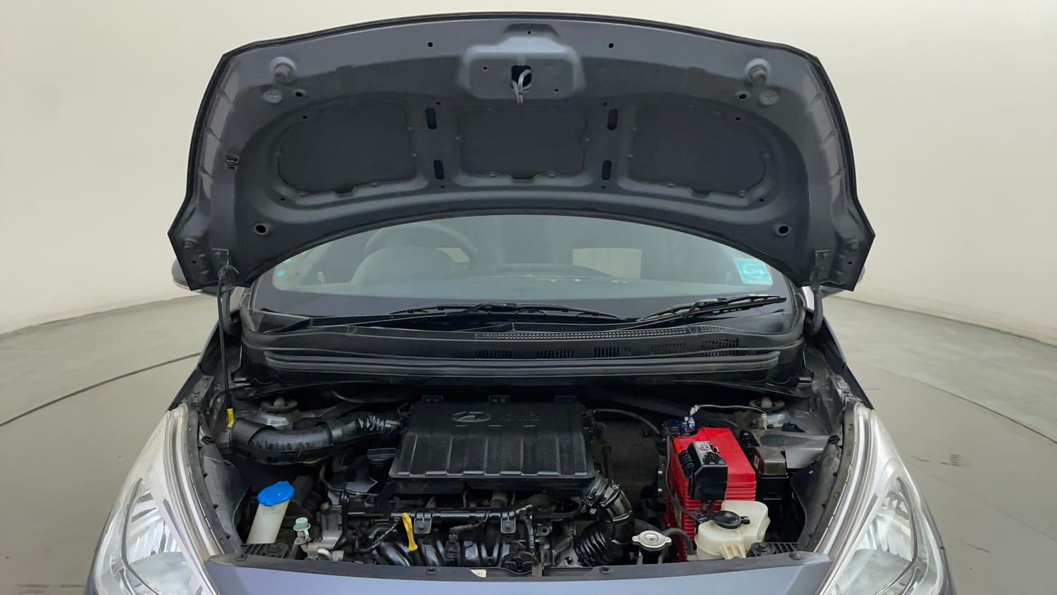 Used 2017 Hyundai Grand i10 Sportz (O) 1.2 Kappa VTVT Petrol Manual engine ENGINE & BONNET OPEN FRONT VIEW
