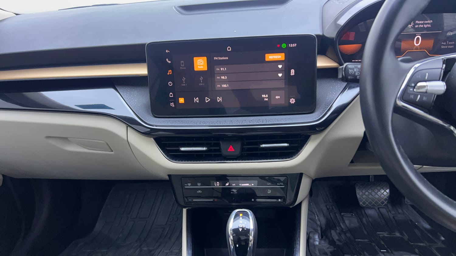 Used 2022 Skoda Slavia Style 1.0L TSI AT Petrol Automatic interior MUSIC SYSTEM & AC CONTROL VIEW