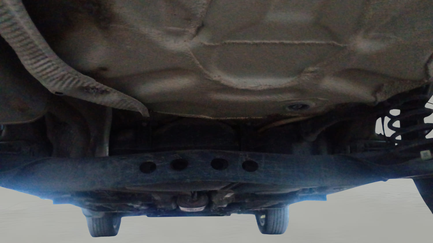 Used 2023 Skoda Slavia Ambition 1.0L TSI MT Petrol Manual extra REAR UNDERBODY VIEW (TAKEN FROM REAR)