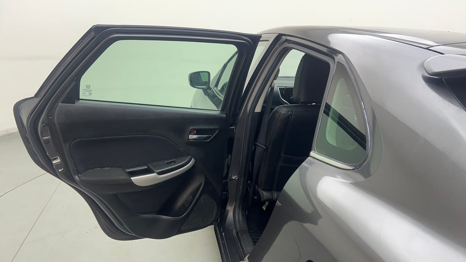Used 2015 Maruti Suzuki Baleno Zeta 1.2 Petrol Manual interior LEFT REAR DOOR OPEN VIEW