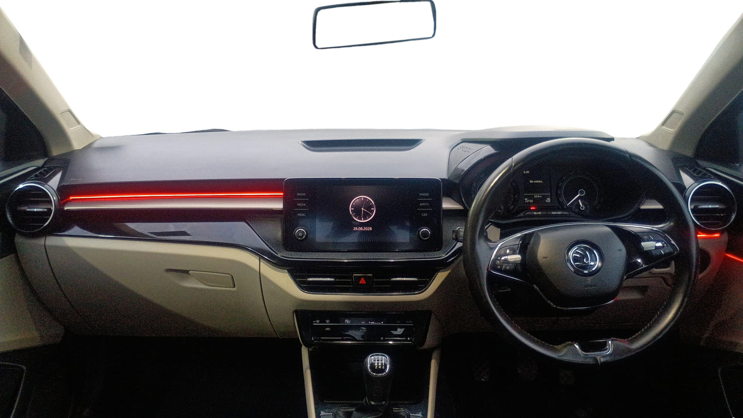 Used 2023 Skoda Slavia Ambition 1.0L TSI MT Petrol Manual interior DASHBOARD VIEW