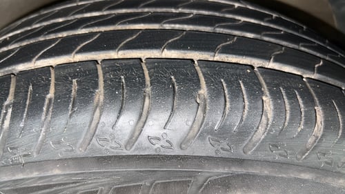 Used 2023 Maruti Suzuki XL6 Zeta AT Petrol Petrol Automatic tyres RIGHT FRONT TYRE TREAD VIEW