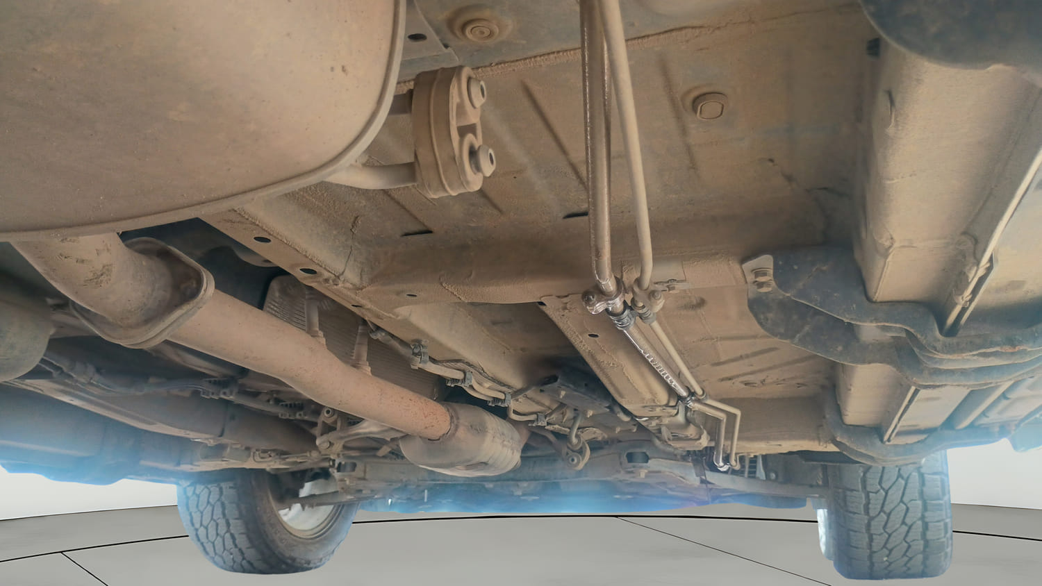 Used 2023 Mahindra XUV700 AX 7 Luxury Pack Diesel MT 7 STR Diesel Manual extra REAR RIGHT UNDERBODY VIEW