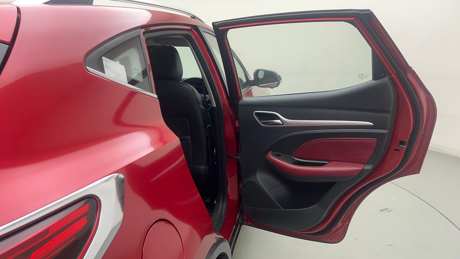 Used 2022 MG Motors Astor Savvy 1.3 Turbo AT S Red Petrol Automatic interior RIGHT REAR DOOR OPEN VIEW